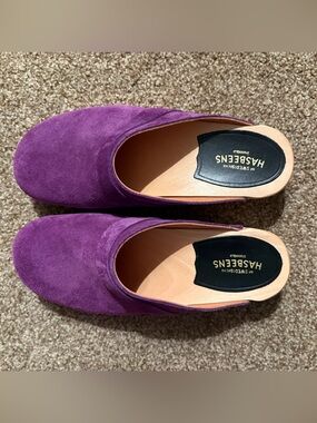 Violet Suede Slip-On Mules